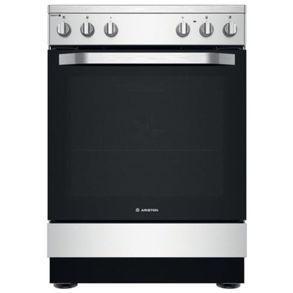 Ariston 60/60cm Vitro Ceramic Top Cooker, Electric Oven + Grill, Stainless Steel (AS68V8KHX)