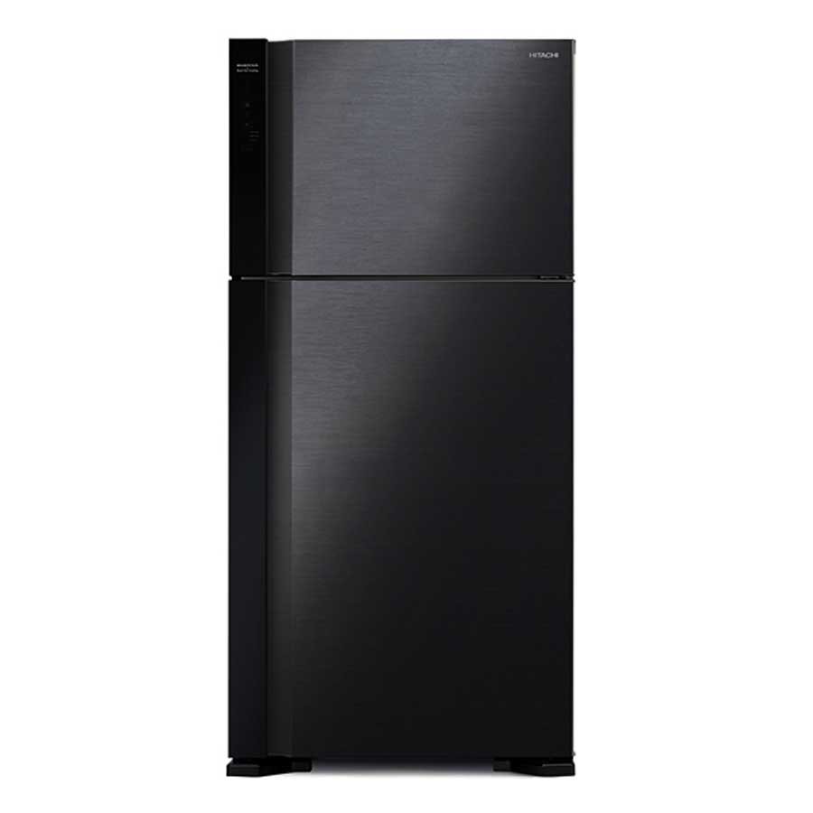 Hitachi 600Ltrs 2-Door Top Freezer Fridge w/ Inverter Compressor (Glass Black) | RVG800PUN7GBK