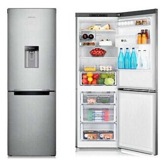 isense 341 Litre (Net 262L: Fridge 196L + Freezer 66L) Bottom Freezer Fridge w/ Water Dispenser, A+, Silver