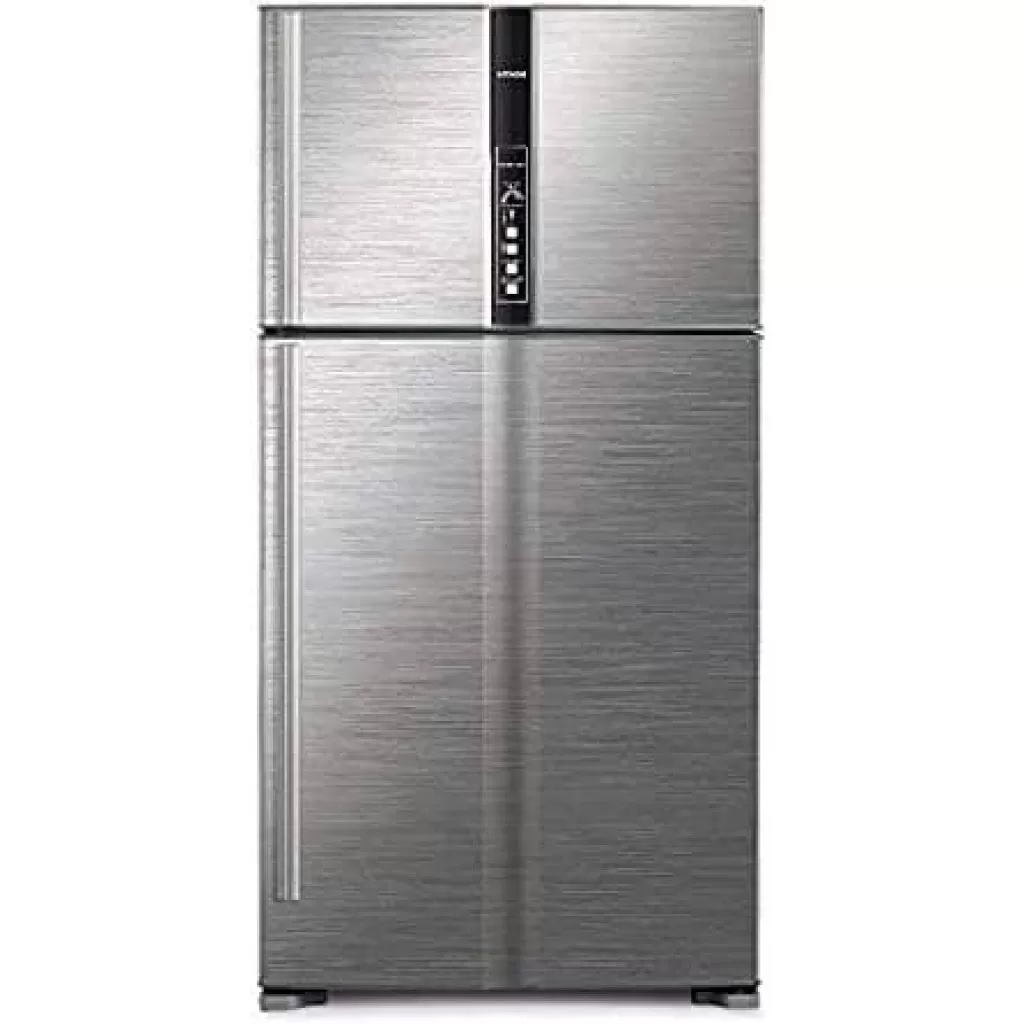 Hitachi 770Ltrs 2-Door Top Freezer Fridge w/ Inverter Compressor (Brilliant Silver) RV860PUN1KBSL