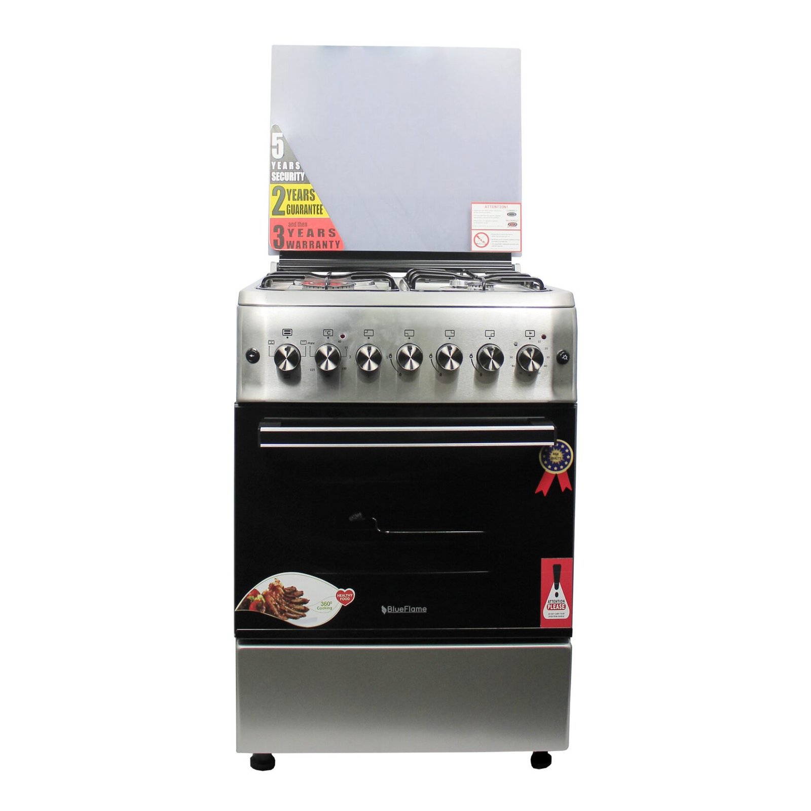 BlueFlame 60x60cm Cooker, 3 Gas and 1 Electric w/ Electric Oven, Grill, S6031EFRP-L